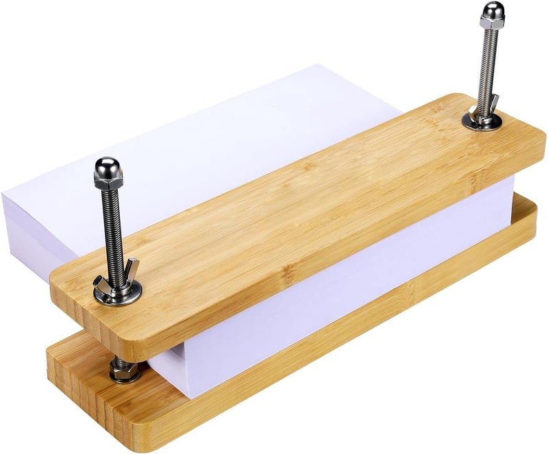 Sholramo Book Press - Bamboo Wood Bookbinding Press for Craft Enthusiasts - Anti-Slip Mat, Portable & Handmade Book Binding Tool (Book Press) - Image 1